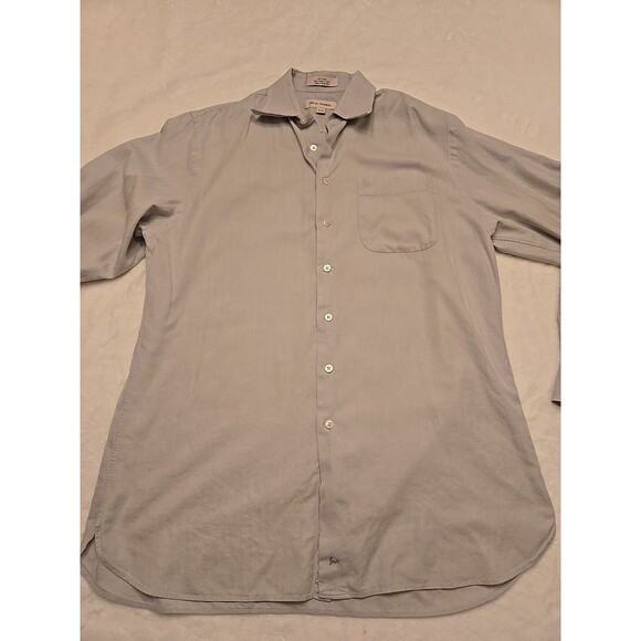 John W. Nordstrom Dress Shirt Men's 16 Light Gray Traditional Fit Button Down - Picture 1 of 9